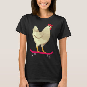 Roligt Sött Skateboardande Kycklingdjur Present T Shirt
