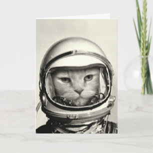 Roligt "Space Cat"-födelsedagskort Kort