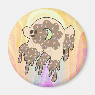 Roligt Sparkly Donut Hund Magnet
