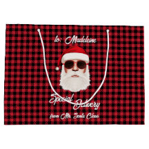 Roligt Speciell Delivery Santa Red Black Buffalo P