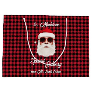 Roligt Speciell Delivery Santa Red Black Buffalo P