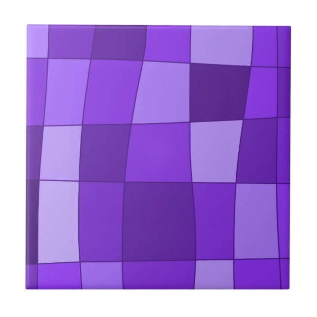 Roligt Spegel checkar in Violet Kakelplatta (Framsidan)