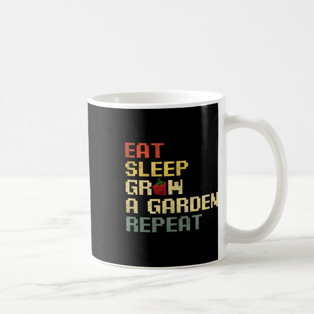 Roligt spel Äta Sova Odla En Trädgård Upprepa Game Kaffemugg (Höger)