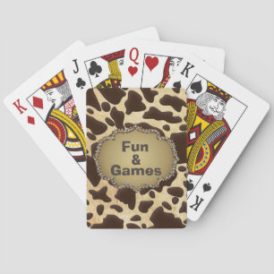 Roligt & spel Brun & Guld djurutskrift Kort