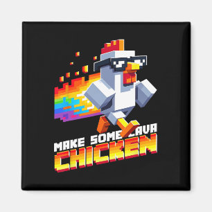 Roligt Spel Humor Meme Gör Någon Kyckling Pixel Ar Magnet