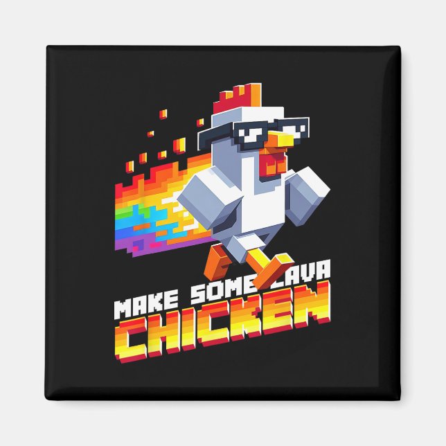 Roligt Spel Humor Meme Gör Någon Kyckling Pixel Ar Magnet (Framsidan)