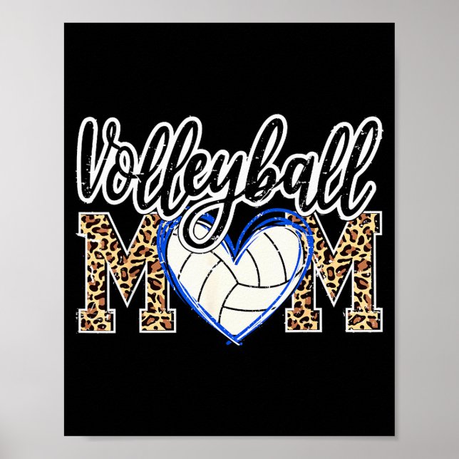 Roligt spel Kvinnor Volleyboll Leopard Boll Mamma  Poster (Framsidan)