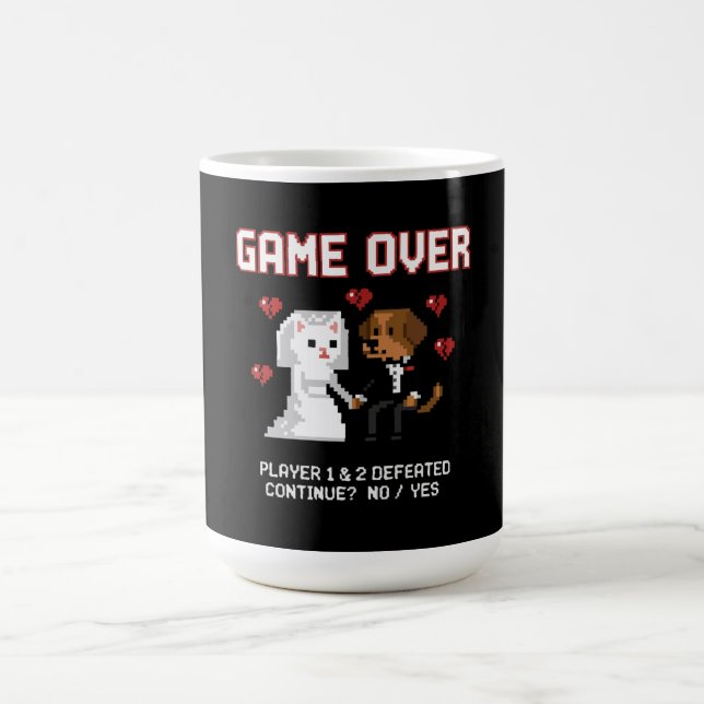 Roligt Spelargifte 'Game Over' Retro Pixel Magisk Mugg (Center)
