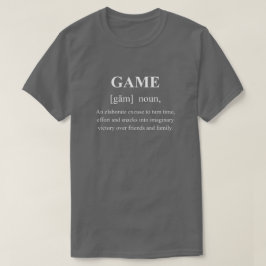 Roligt speldefinition med vit text t shirt