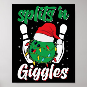 Roligt Splits n Giggles Bowling Player jul Bowl Poster