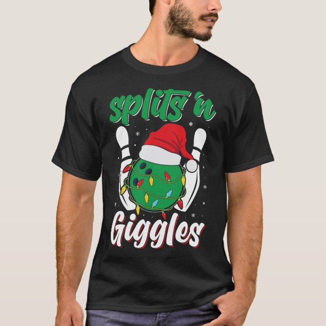 Roligt Splits n Giggles Bowling Player jul Bowl T Shirt (Framsida)