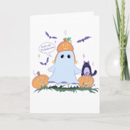 Roligt spök- och Halloween-kattkort Helgkort