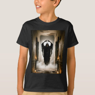 Roligt spöke hjärta händer skrämmande ansikte hall t shirt