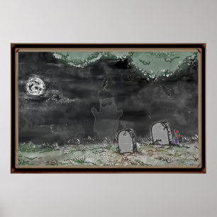 Roligt spökfoto horisontellt inramat plakat poster