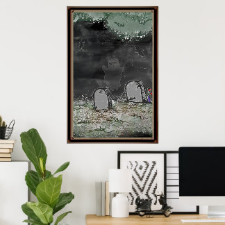 Roligt spökfoto inramad affisch