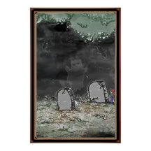 Roligt spökfoto inramad affisch