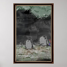 Roligt spökfoto inramad affisch