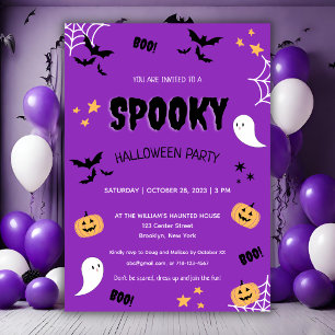 Roligt Spooky Kids Halloween Costume Party Inbjudningar