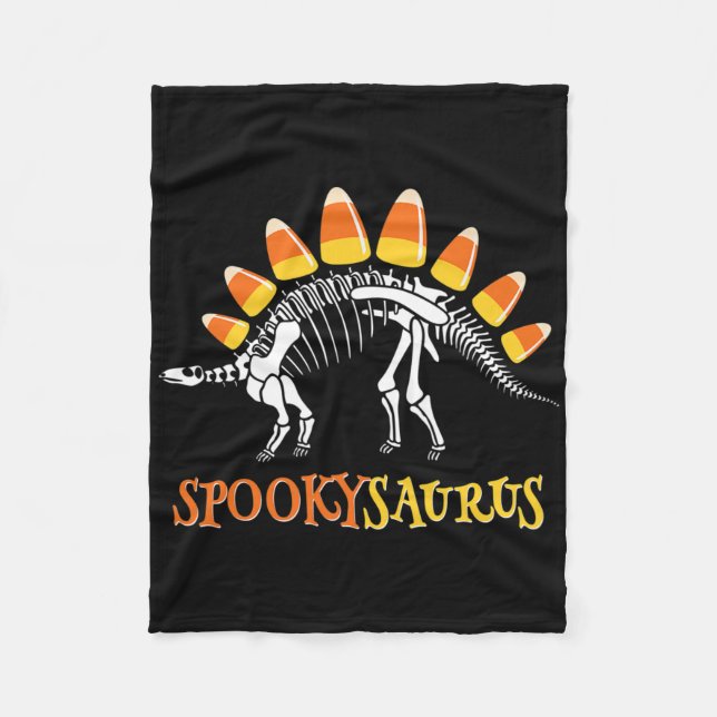 Roligt Spookysaurus Candy corn Dinosaur Halloween  Fleecefilt (Framsidan)