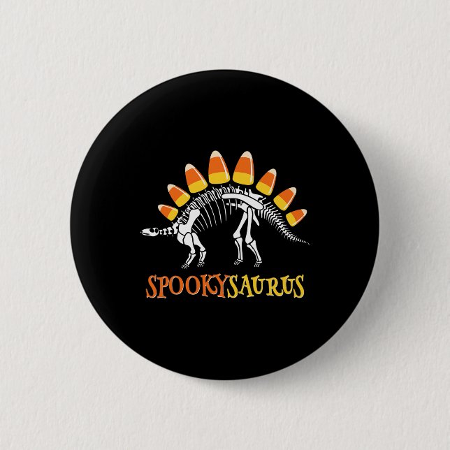 Roligt Spookysaurus Candy corn Dinosaur Halloween  Knapp (Framsida)