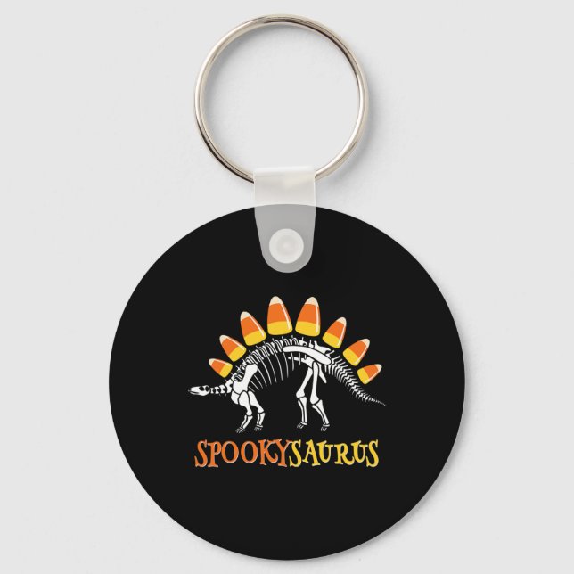 Roligt Spookysaurus Candy corn Dinosaur Halloween  Nyckelring (Framsida)