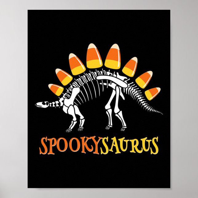 Roligt Spookysaurus Candy corn Dinosaur Halloween  Poster (Framsidan)