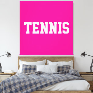 Roligt Sportigt Ljust Rosa Atletiskt Vitt TENNIS T Canvastryck