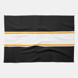 Roligt Sporty 70s Orange White Black Tävla Rand Kökshandduk