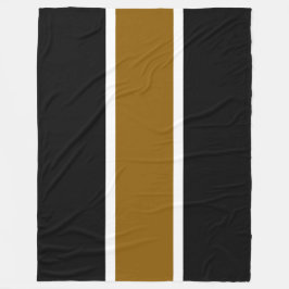 Roligt Sporty Bold Black Golden Brown White Rand Fleecefilt