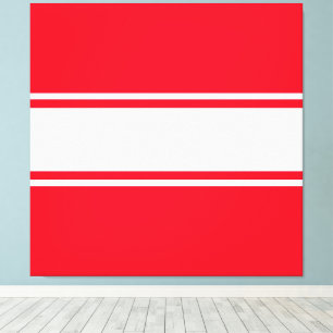 Roligt Sporty Bright Red White Center Tävla Rand Canvastryck