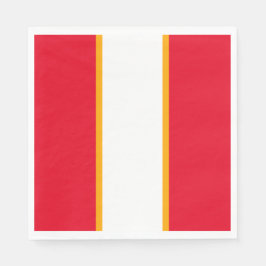 Roligt Sporty Bright Red White Gult Tävla Rand Pappersservett