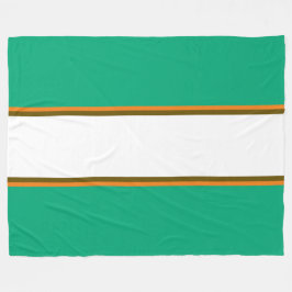 Roligt Sporty Grönt Blue Brown White Tävla Rand Fleecefilt