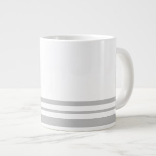 Roligt Sporty Light Grått Tävla Rand Rim på vit Jumbo Mugg