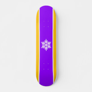 Roligt Sporty Lila Orange White Rand Snowflake Mini Skateboard Bräda 18,5 Cm