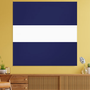 Roligt Sporty Navy Blue Wide Rand Canvastryck