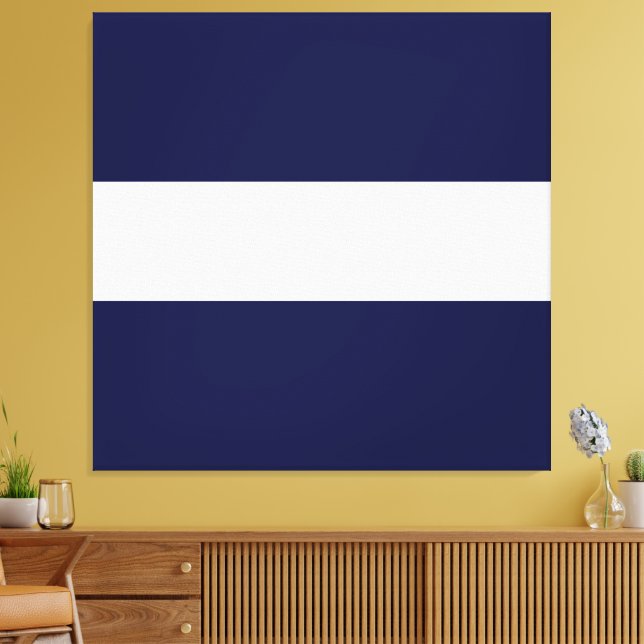 Roligt Sporty Navy Blue Wide Rand Canvastryck (Insitu (Vardagsrum))