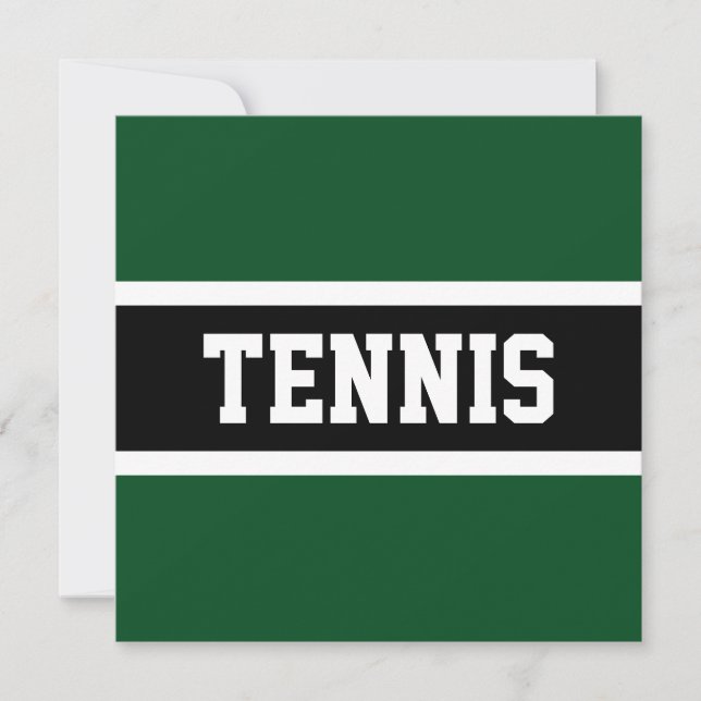 Roligt Sporty Summer Grönt fet TENNIS Brev Text (Framsida)