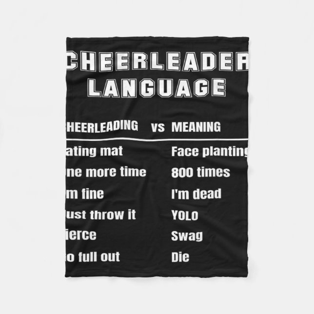 Roligt språk för cheerleader cheerleading-slang be fleecefilt (Framsidan)