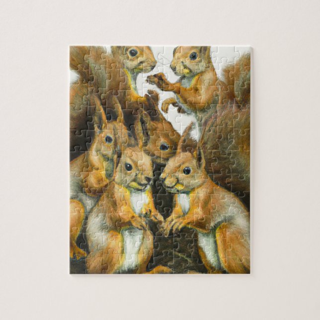 Roligt Squirrel Animal Wildlife Nature Art Pussel (Vertikal)