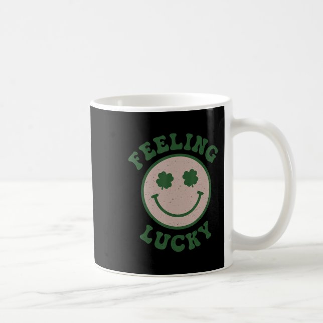 Roligt St Patrick Day känner Lucky Smile Ansikte M Kaffemugg (Höger)