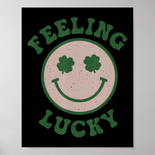 Roligt St Patrick Day känner Lucky Smile Ansikte M Poster