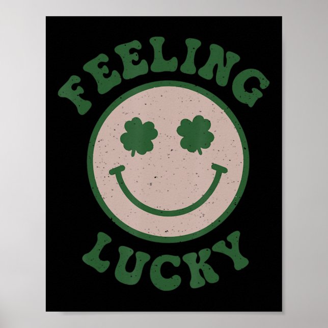 Roligt St Patrick Day känner Lucky Smile Ansikte M Poster (Framsidan)
