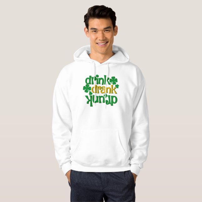 Roligt St.Patrick’s Day för män Hoodie (Hel framsida)
