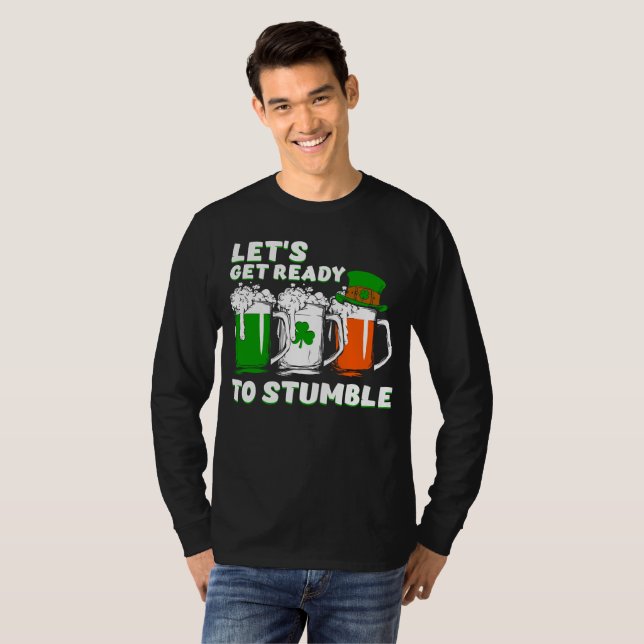 Roligt St.Patrick’s Day för män T Shirt (Hel framsida)