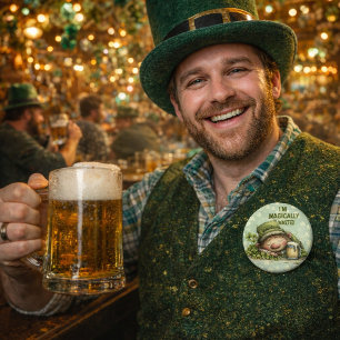 Roligt St. Patricks dag drickande humor Knapp