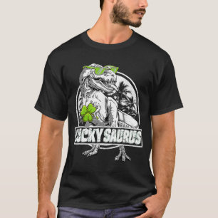 Roligt St patricks day 2023 Lucky Shamrock Dinosau T Shirt