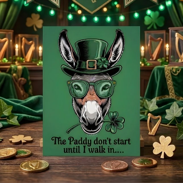 Roligt St. Patrick's Day-Åsna Grattis Kort (Skapare uppladdad)