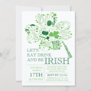 Roligt St. Patrick's Day Bash Dinner Party Inbjudningar