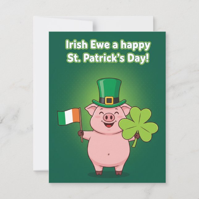 Roligt St Patricks Day Gris Kort (Framsida)
