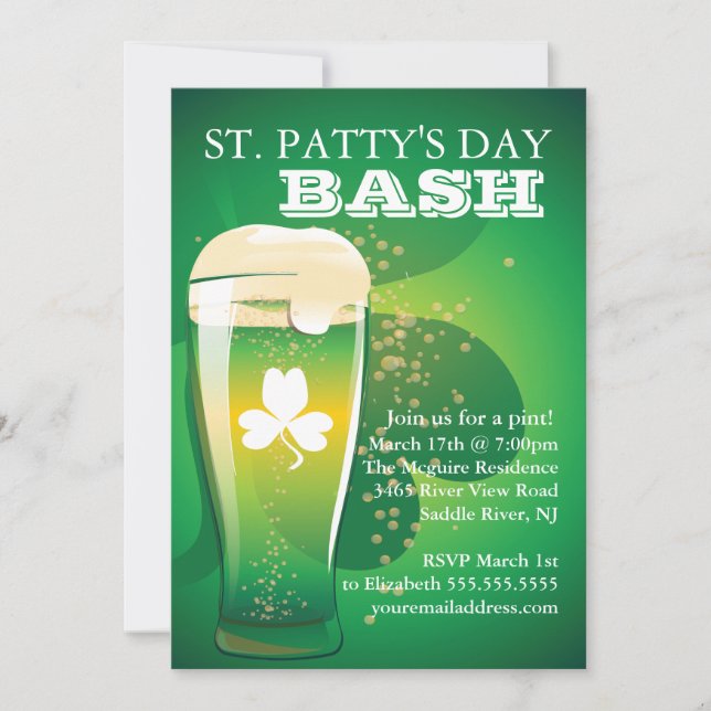 Roligt St. Patrick's Day Party bjudan Inbjudningar (Framsida)